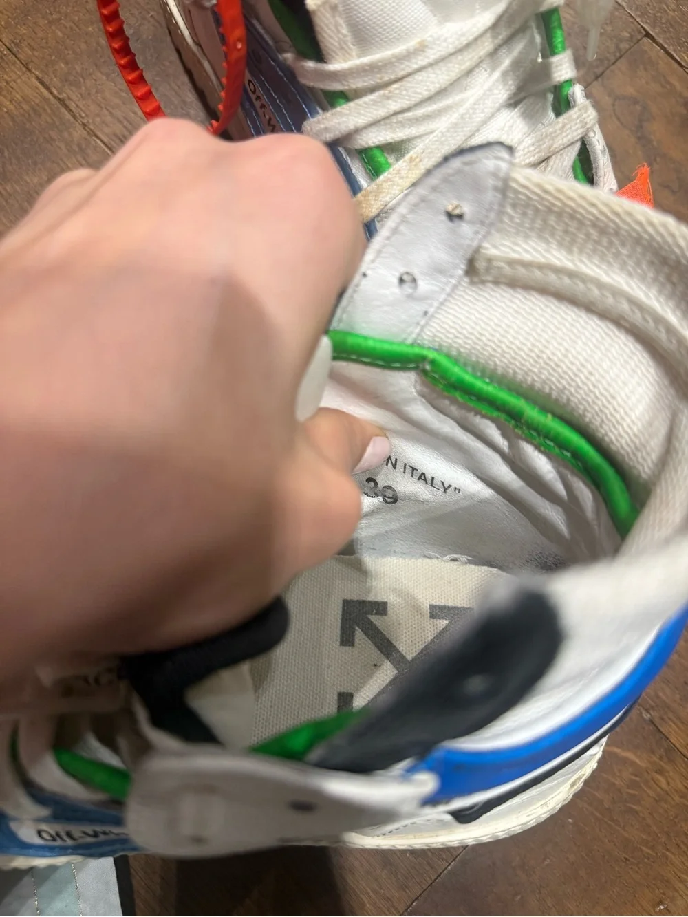 Off white high top sneakers